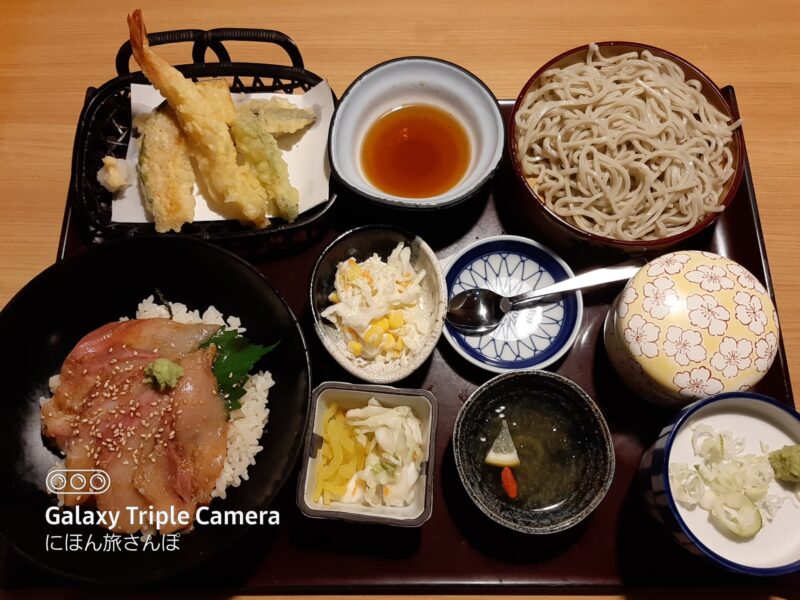 ブリ漬け丼天ぷら御膳