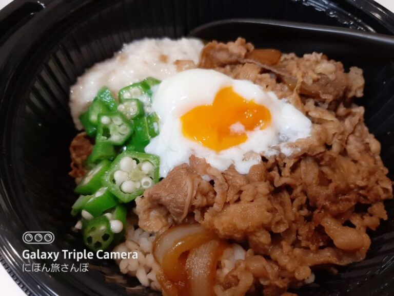 吉野家が期間限定で「厚切り豚角煮定食」と「牛玉スタミナまぜそば」を販売したので、テイクアウトしてみた。
