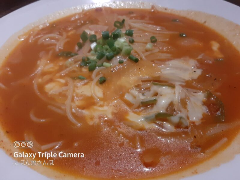 名物である大盛りスープパスタ