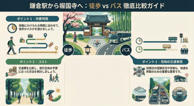 鎌倉駅から報国寺へのアクセスは徒歩かバスか徹底比較
