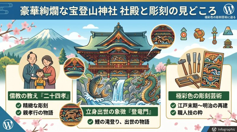 豪華絢爛な宝登山神社の社殿と彫刻の見どころ