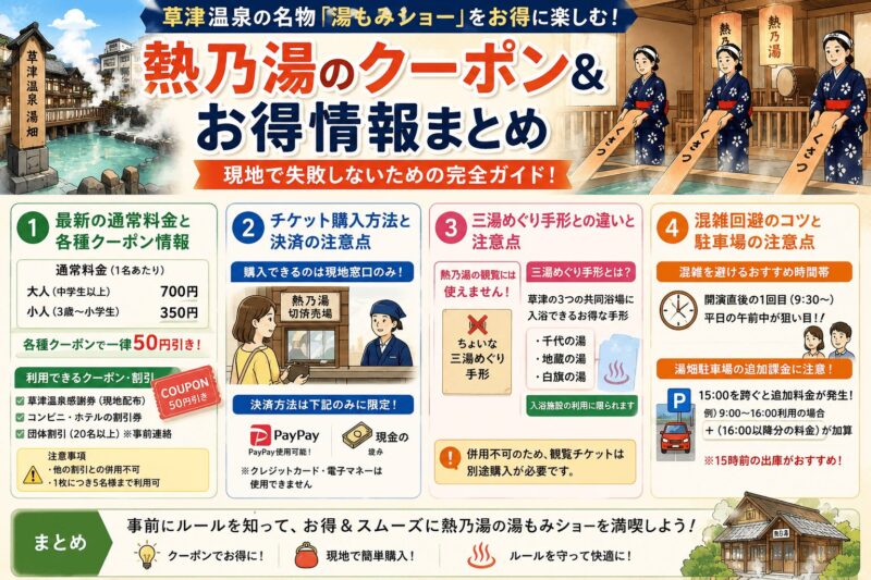 熱乃湯 クーポンの最新割引情報と注意点