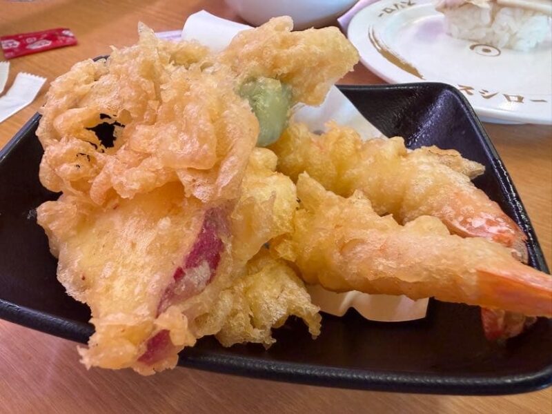 スシロー伊勢崎店の天ぷらの盛り合わせ